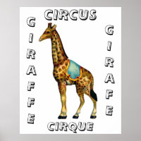 Vintage Zirkus-darstellende Giraffe