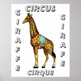 Vintage Zirkus-darstellende Giraffe Poster