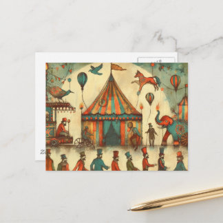 Vintage-Zirkus-Großzeltdarstellung Postkarte