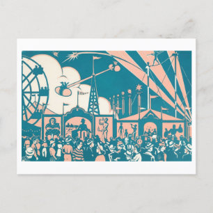 Vintage-Zirkus / Jahrmarkt-Postkarte Postkarte