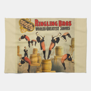 Vintage Zirkus Jahrmarktposter Geschirrtuch