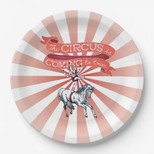 Vintage-Zirkus-Papierplatte Pappteller