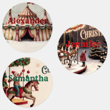 Vintage-Zirkus-Weihnachtsgeschenkanhänger