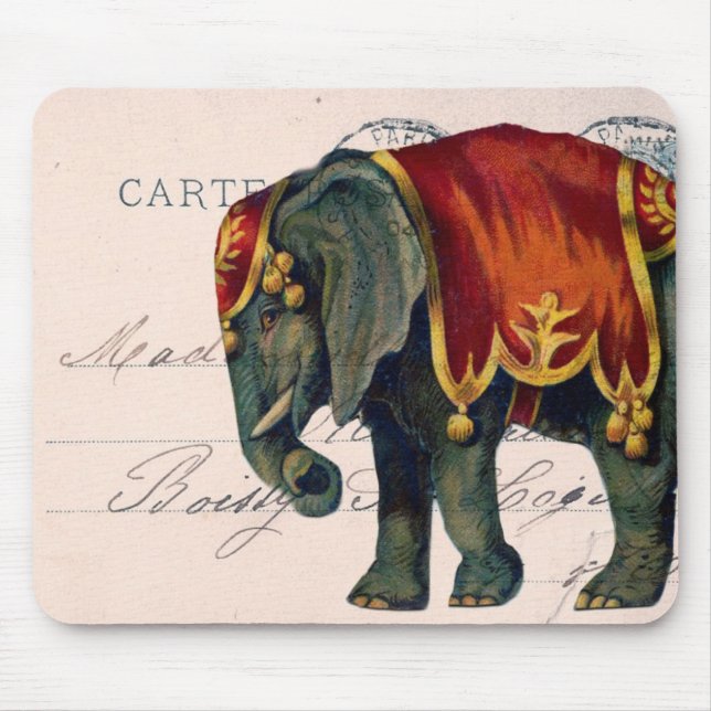 Vintage Zirkuselefant Mousepad (Vorne)