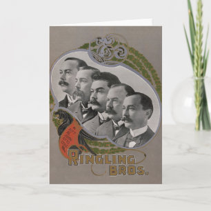 Vintage Zirkusposter der fünf Brüder Karte
