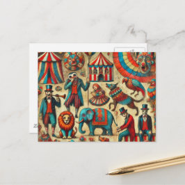 Vintage Zirkustierkollektion Postkarte