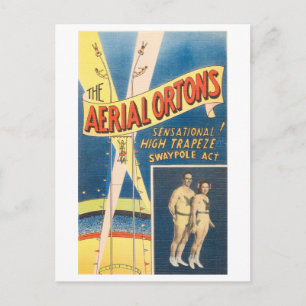 Vintage Zirkuswerbung: High-Sway-Pole-Gesetz Postkarte