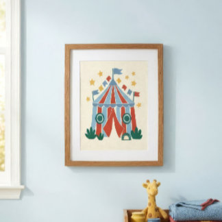 Vintage-Zirkuszelt-Kinderzimmer-Kunstprint Poster