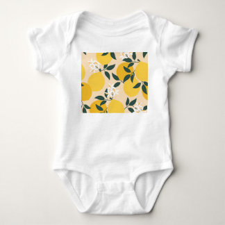 Vintage-Zitrone: Nahtlose Fruchttextur. Baby Strampler