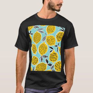 Vintage Zitrone: Von Hand Gezeichnet nahtloses Mus T-Shirt