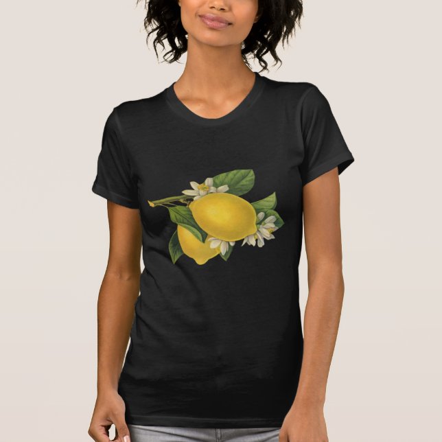 Vintage Zitronen-Illustration T-Shirt (Vorderseite)