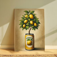 Vintage-Zitronenbaum-Farmhouse-Küchen-Wandkunst
