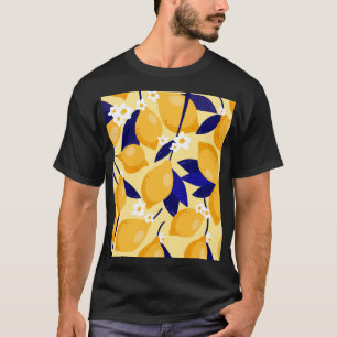 Vintage Zitronenfrüchte: Nahrungsmuster. T-Shirt