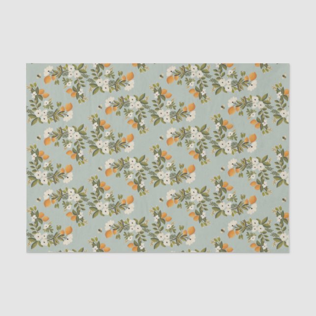 Vintage Zitrusfrucht-botanisches Seidenpapier (Vorderseite)