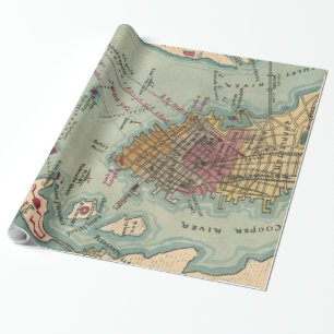 Vintage zivile Kriegs-Karte Charleston Sc (1865) Geschenkpapier