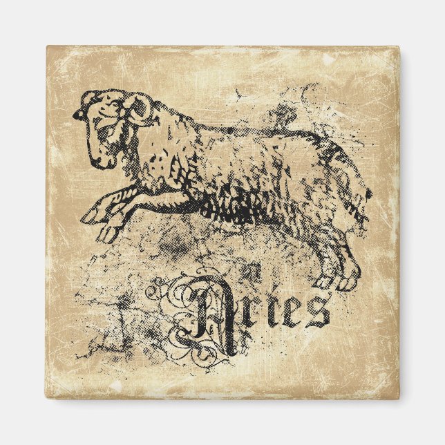 Vintage Zodiac Aries Magnet (Vorne)