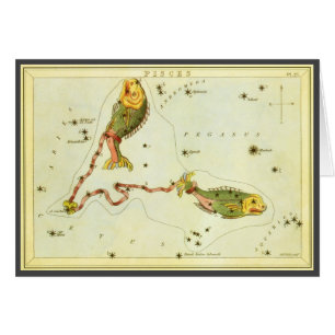 Vintage-Zodiac-Astrologie Fische-Sternbild