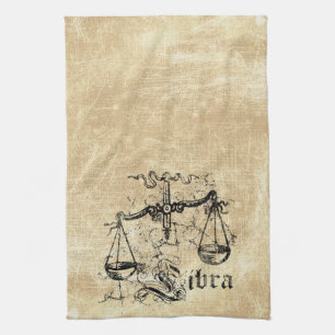 Vintage Zodiac Libra Geschirrtuch