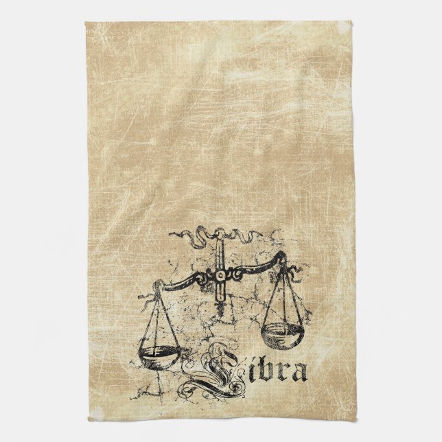 Vintage Zodiac Libra Geschirrtuch (Vertikal)