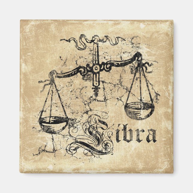 Vintage Zodiac Libra Magnet (Vorne)