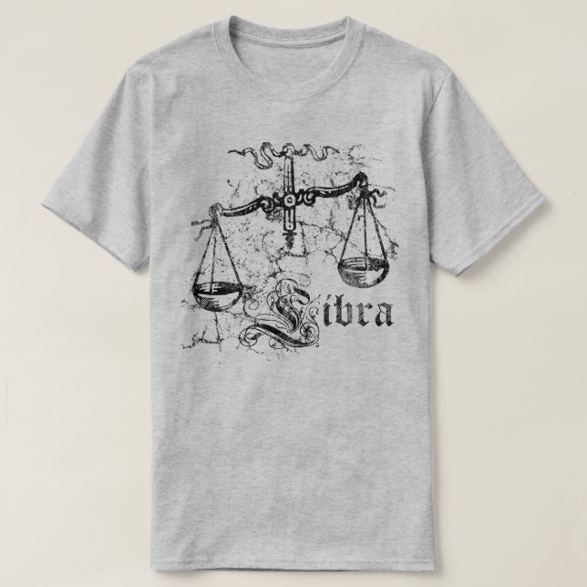 Vintage Zodiac Libra T-Shirt (Design vorne)