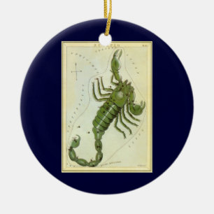Vintage-Zodiak, Astrologie Skorpion-Sternbild Keramikornament