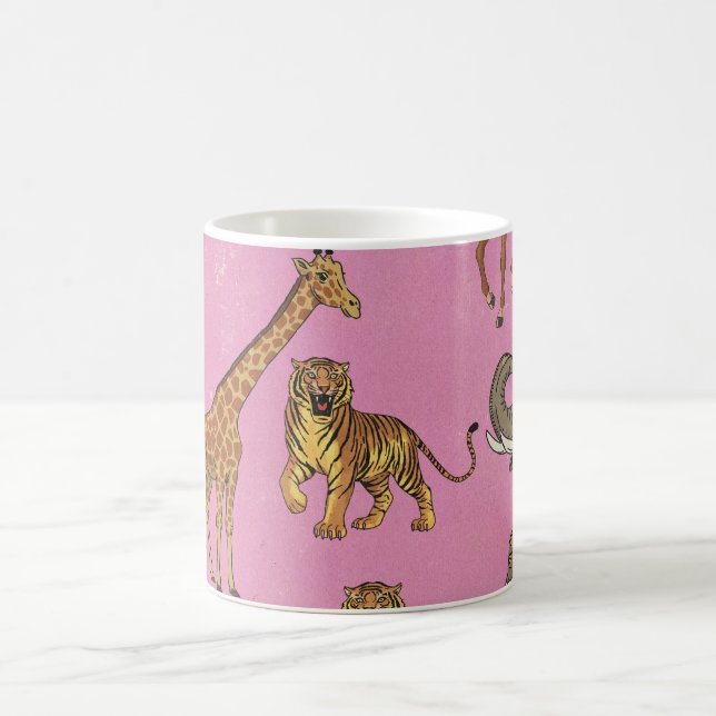 Vintage-Zoo-Tiere Kaffeetasse (Mittel)