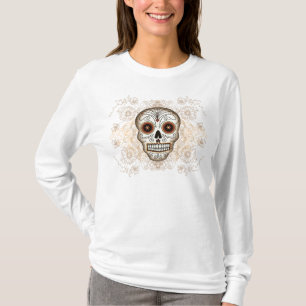 Vintage-Zucker-Schädel-Hoodie T-Shirt