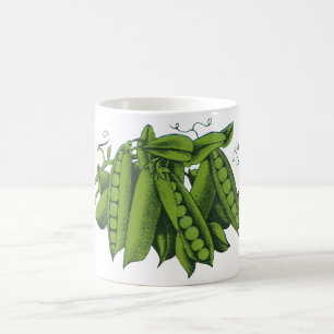 Vintage Zuckererbsen, Lebensmittel, gesunde Gemüse Kaffeetasse
