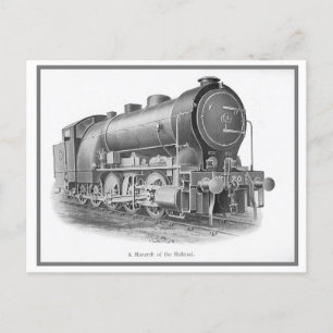 Vintage-Zug-Gravur-Werbepostkarte Postkarte