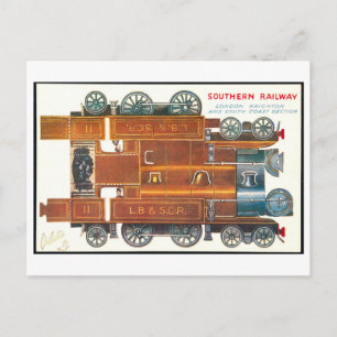 Vintage-Zug-Papier-Spielzeug--Southern Railway Postkarte