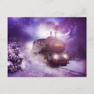 vintage Zug Weihnachts-Postkarte Postkarte