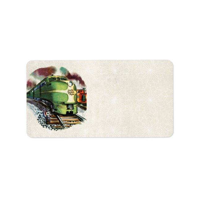 Vintage Zugadresse Adressaufkleber (Vorne)