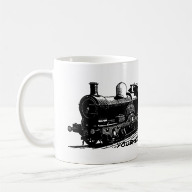 Vintage ZugdampflokomotivTasse Kaffeetasse (Links)