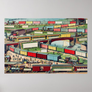 Vintage Züge Poster