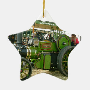 Vintage Zugmaschine Keramik Ornament