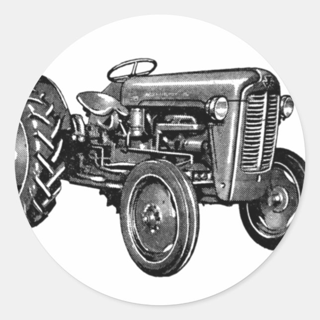 Vintage Zugmaschine Runder Aufkleber (Vorderseite)