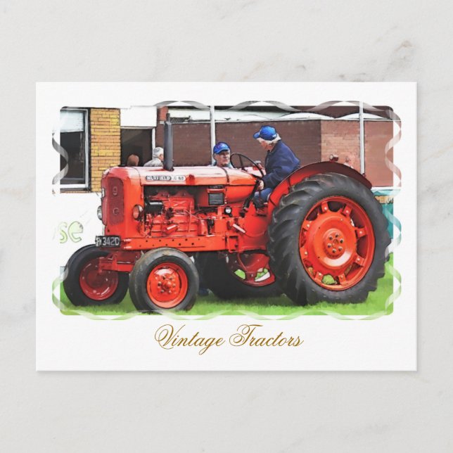 VINTAGE ZUGMASCHINEN POSTKARTE (Vorderseite)
