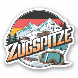 Vintage Zugspitze bayerische Outdoor-Naturgeschenk Aufkleber
