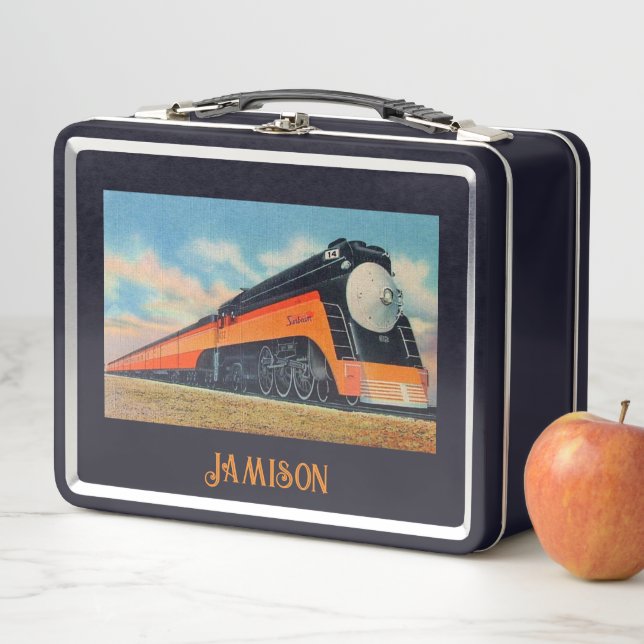 Vintage Zugwerbung Metall Brotdose (Beispiel)