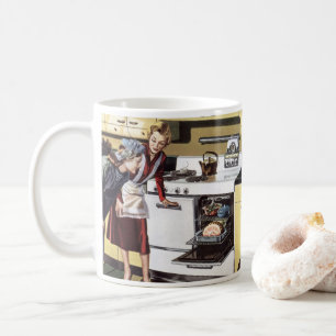 Vintage Zuhause Räume, Mama in der Küche Kochen Kaffeetasse