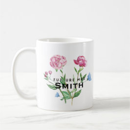 Vintage zukünftige mit Blumenfrau Customizable Kaffeetasse