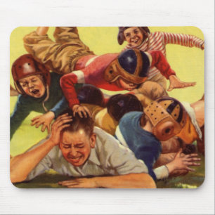 Vintage zum Vatertag, Fußball Kinder und Familienh Mousepad