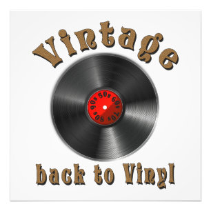 Vintage Zurück zum Vinyl Schallplatten Kunst Fotodruck