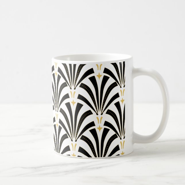 Vintage Zwanzigerjahre Kunst-Deko-Fans Kaffeetasse (Rechts)