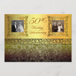 vintage zwei Fotos 50 Hochzeitseinladungen Einladung