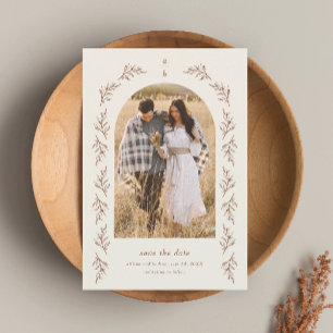 Vintage Zweig Bogen Boho 2 Foto Hochzeit Save The Date