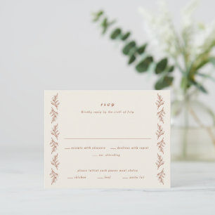 Vintage Zweig Boho Hochzeit RSVP Karte