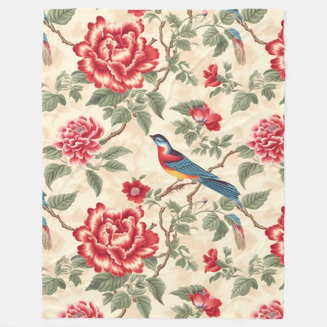 Vintage Zwiebelchinoiserie Fleecedecke (Vorderseite)