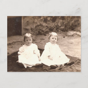 Vintage Zwillinge Postkarte